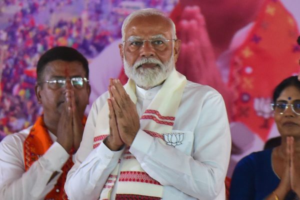 May 21, 2024, Prayagraj, Uttar Pradesh, India: India's Prime Minister NARENDRA MODI during an election campaign rally, ahead of the 6th phase of polling in the ongoing country's general election. at the parade ground near the Sangam, the confluence of the rivers Ganges, Yamuna and Saraswati. (Credit Image: © Sanjay Kanojia/ZUMA Press Wire)